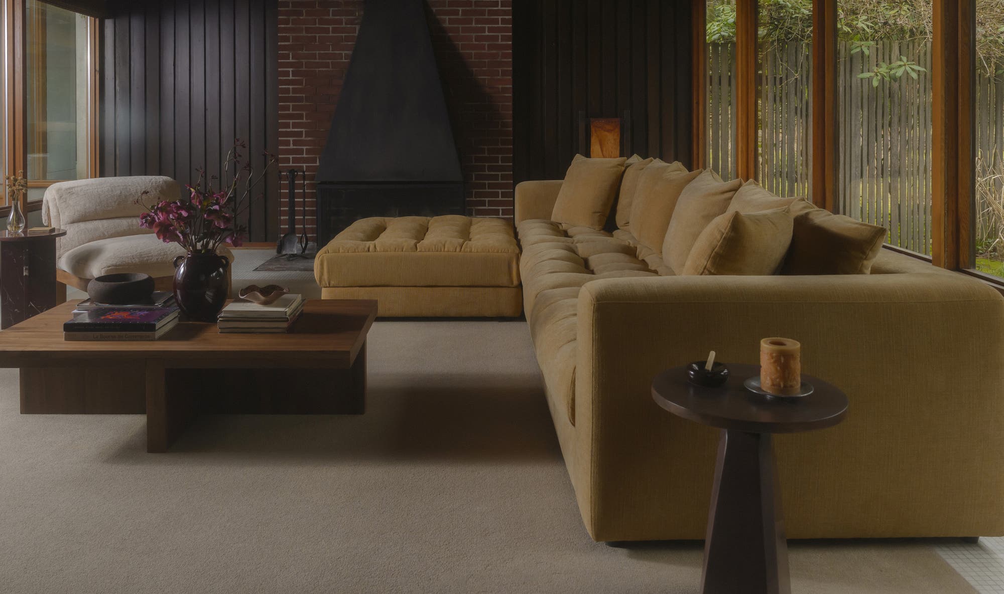 Davie Left Arm Facing Chair Golden Yellow by Moe's Home Collection - view 9