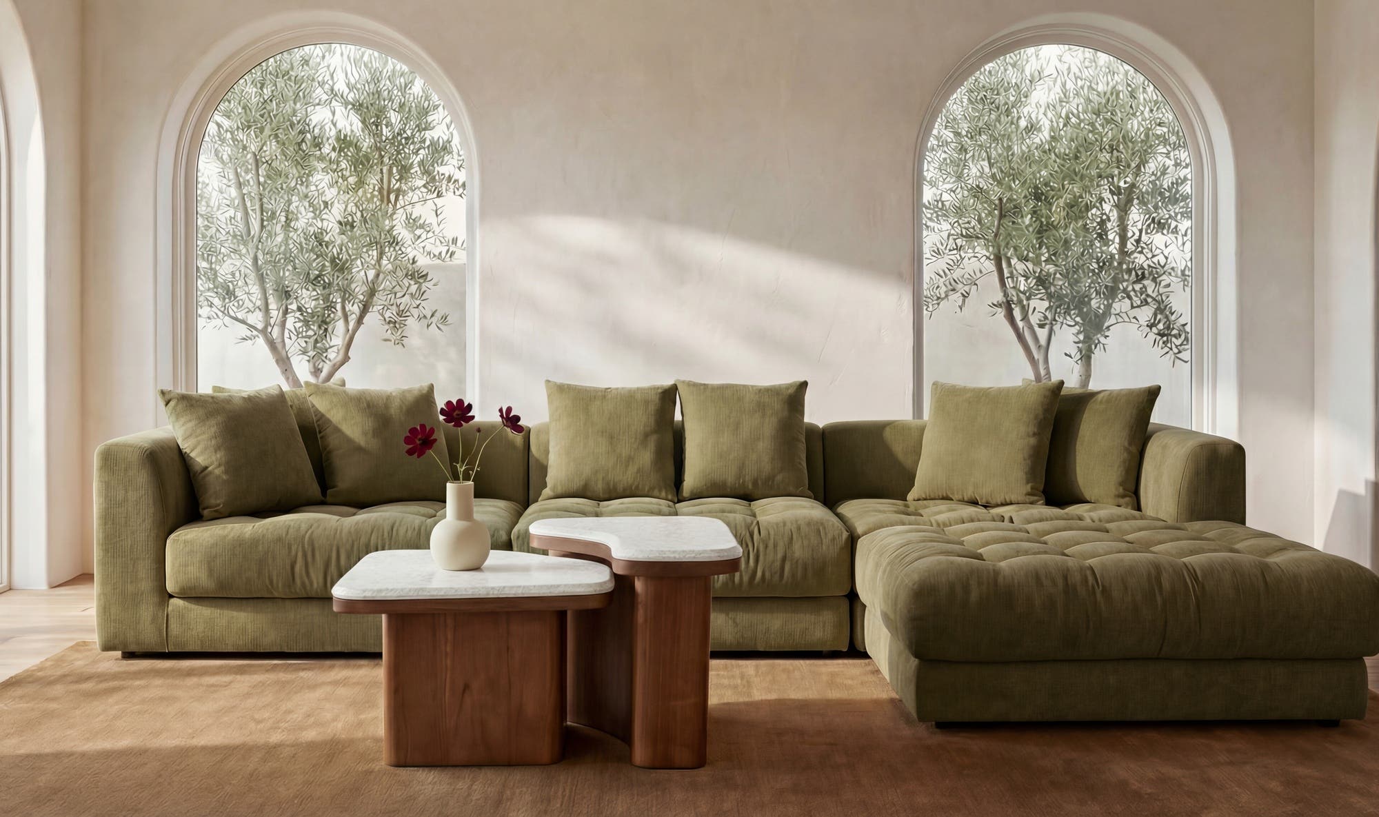 Davie Right Arm Facing Chair Olive by Moe's Home Collection - view 4