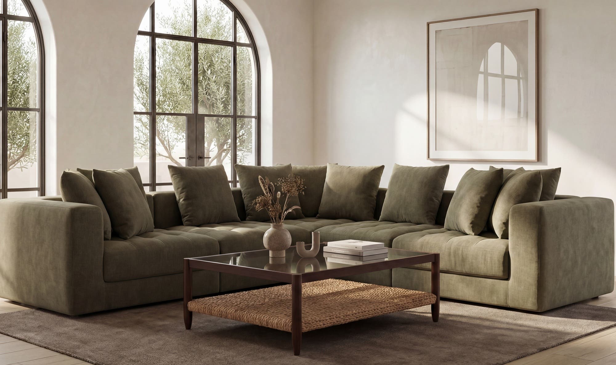 Davie Corner Chair Olive by Moe's Home Collection - view 4