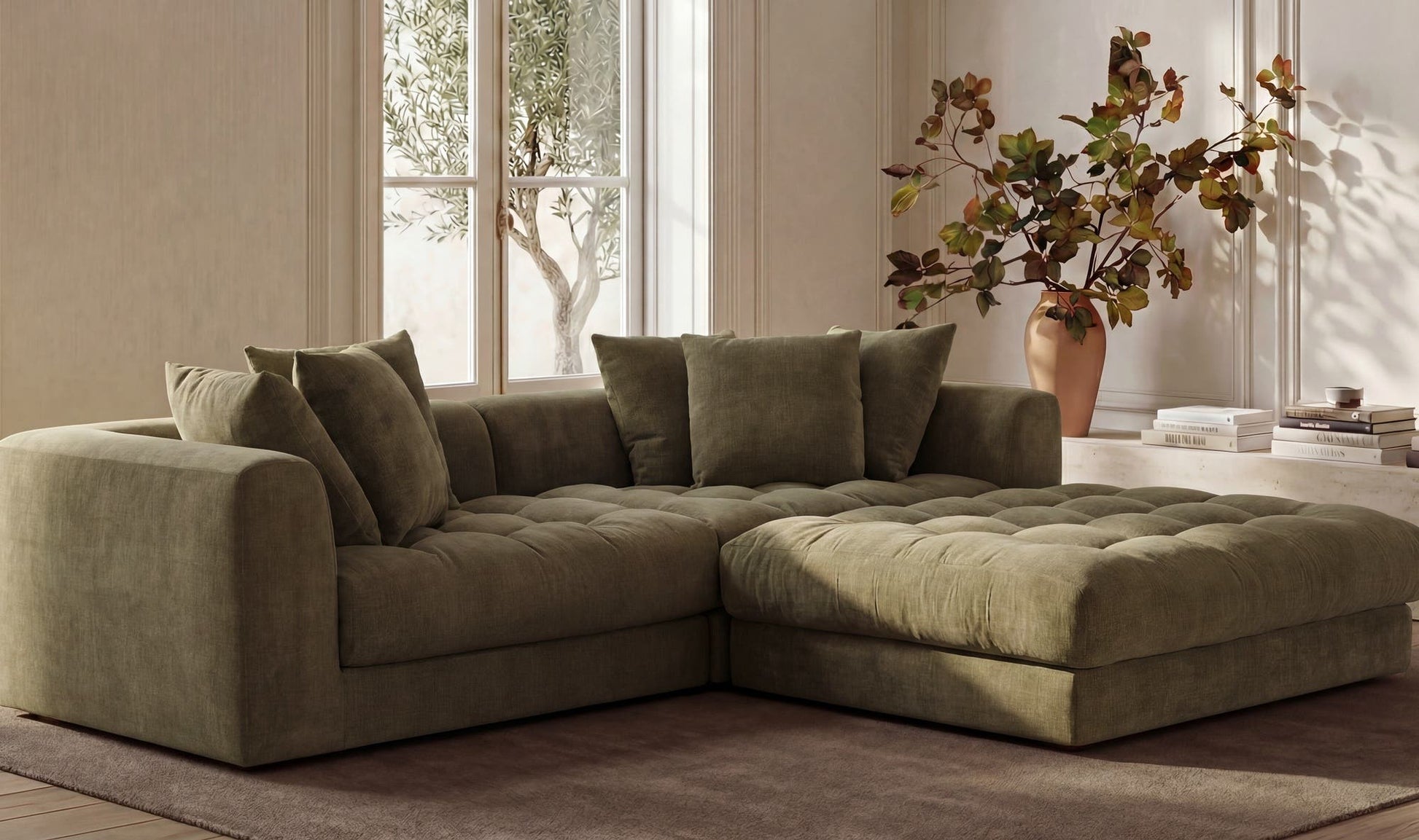 Davie Ottoman Olive by Moe's Home Collection - view 4