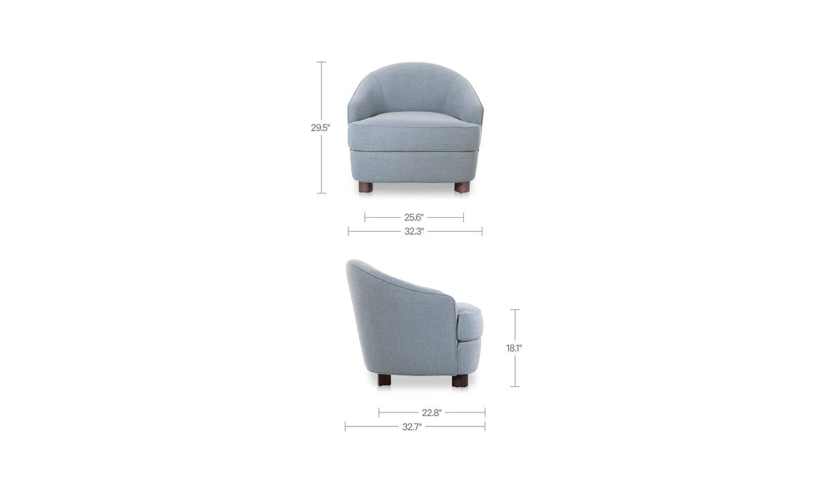 Ciara Accent Chair Light Blue by Moe's Home Collection - view 10