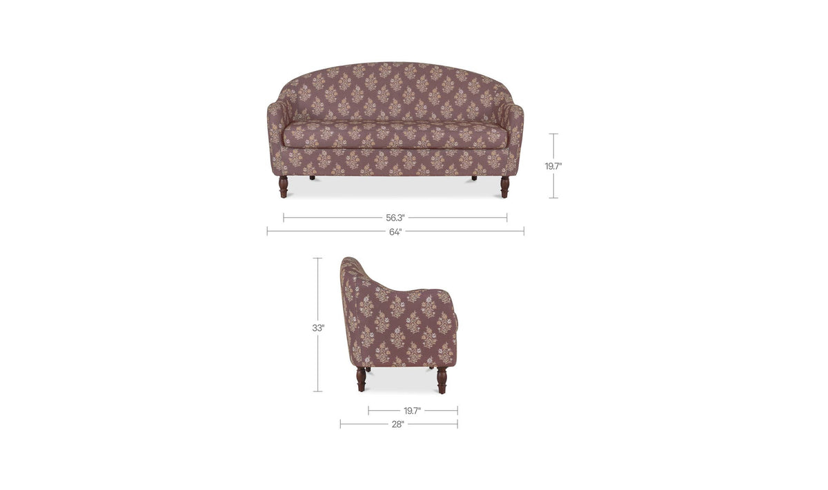 Geneva Dining Settee Dark Mauve by Moe's Home Collection - view 11