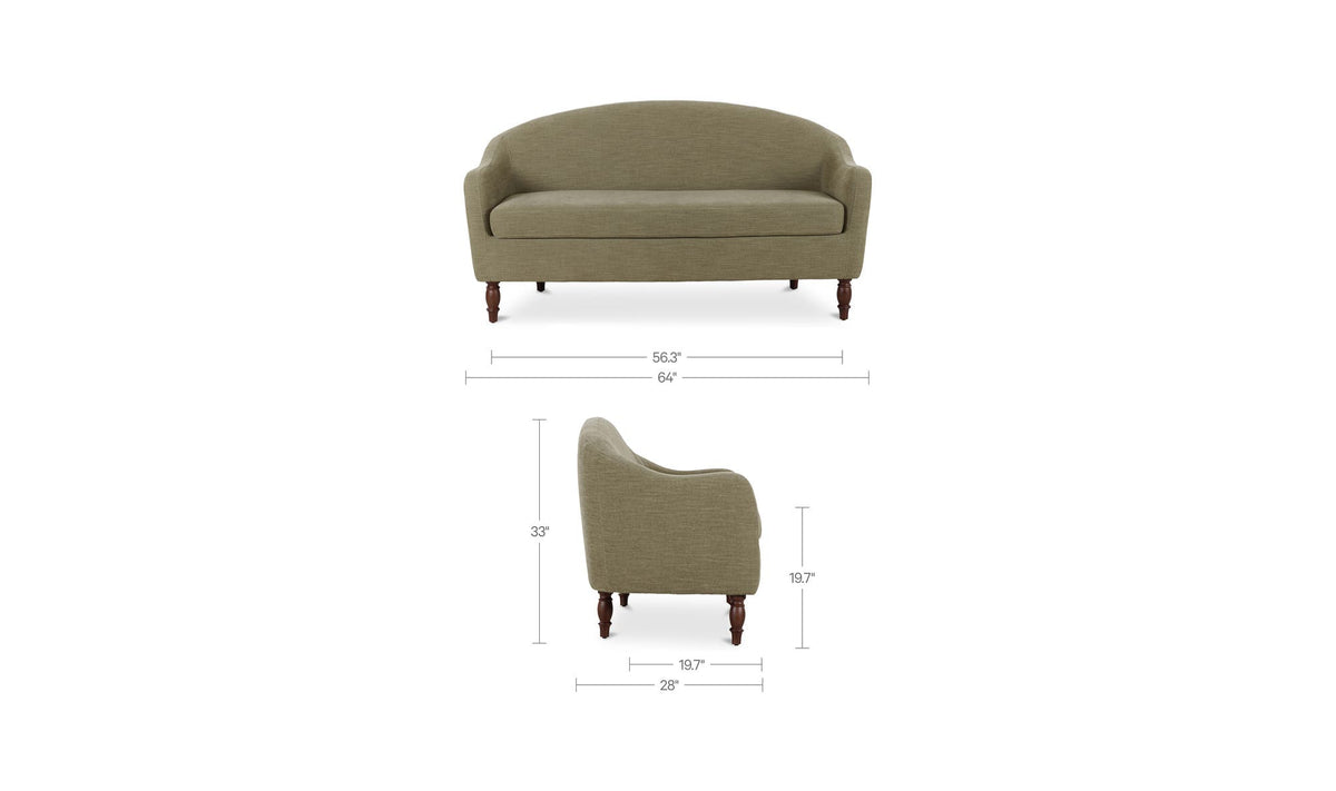 Geneva Dining Settee Sage Green by Moe's Home Collection - view 12