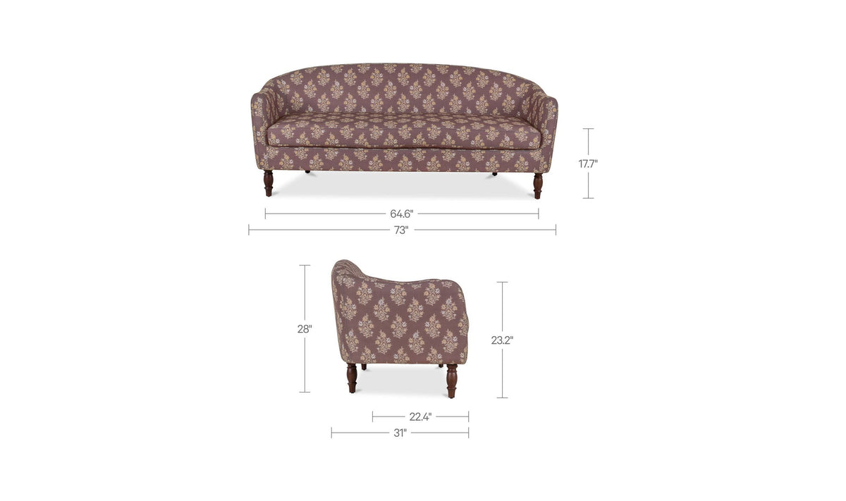 Geneva Apartment Sofa Dark Mauve by Moe's Home Collection - view 11