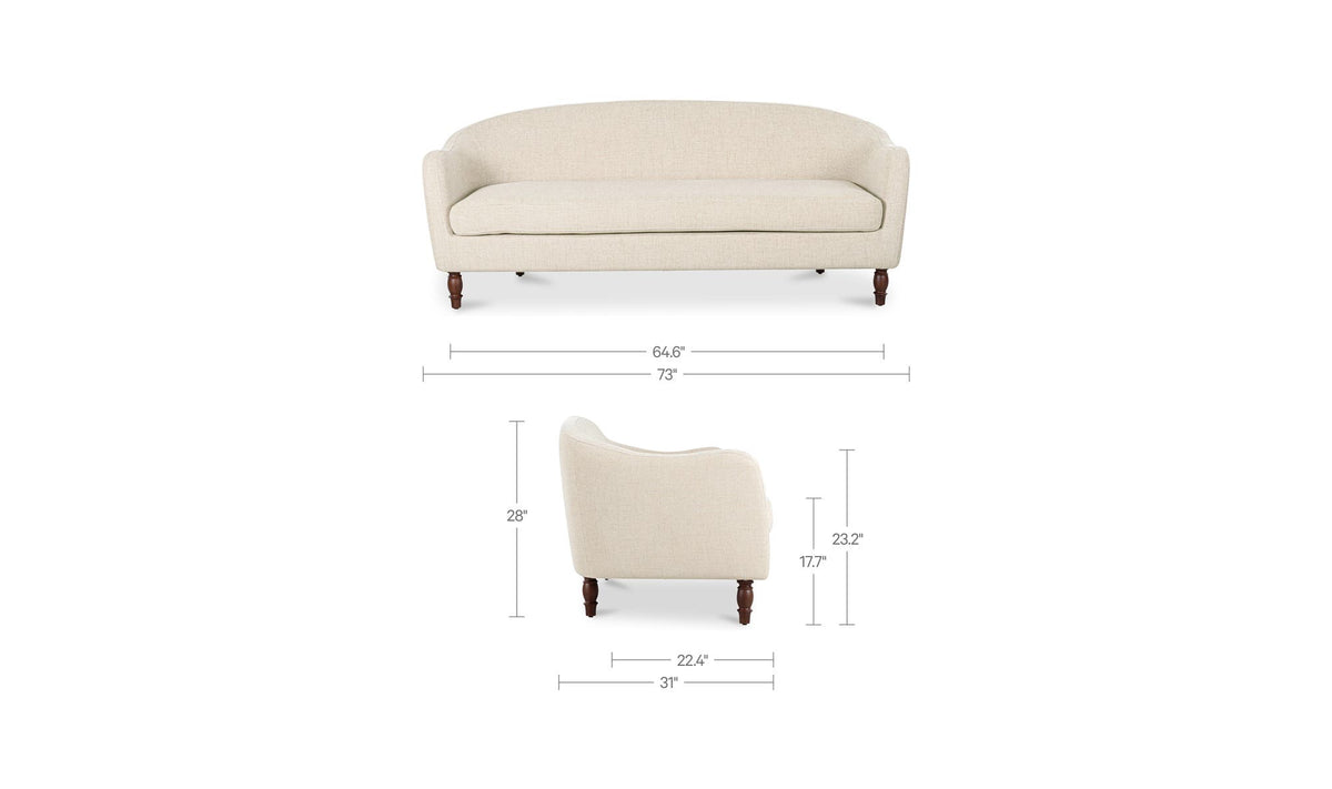 Geneva Apartment Sofa Heritage Beige by Moe's Home Collection - view 14