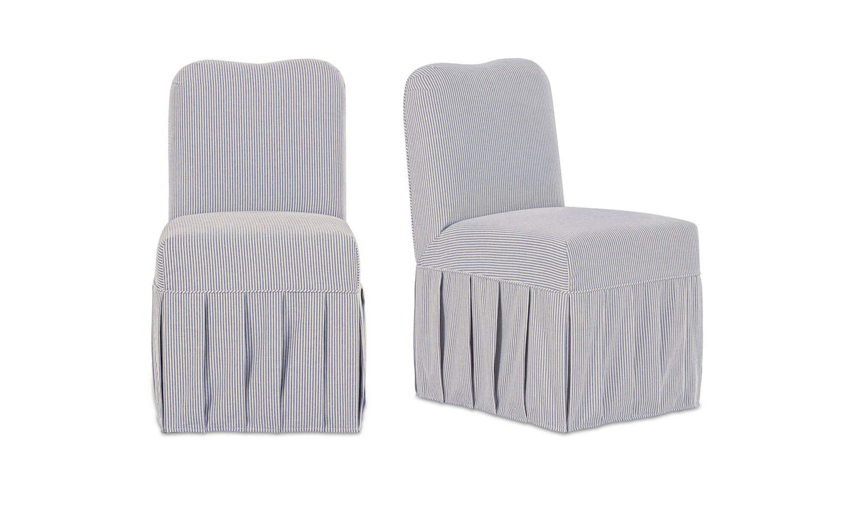 Liv Slipcover Dining Chair Navy Stripe - Set of Two by Moe's Home Collection - view 2