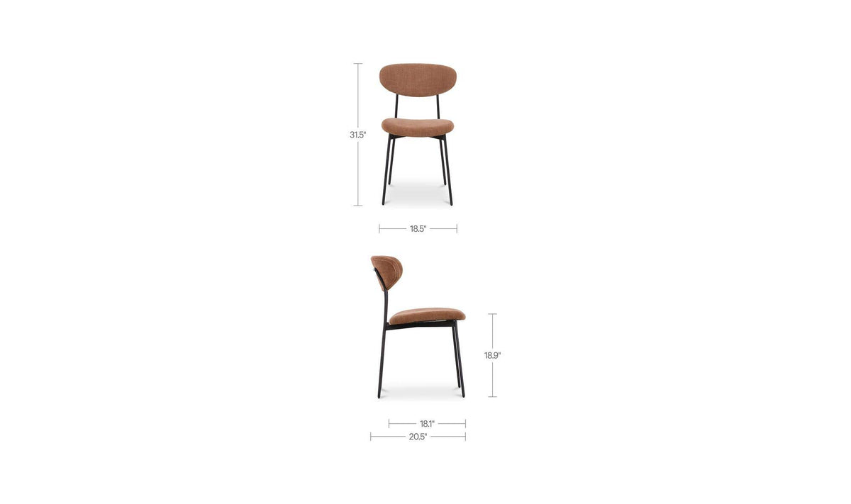 Ambrose Dining Chair Heritage Pink-Set of Two by Moe's Home Collection - view 11