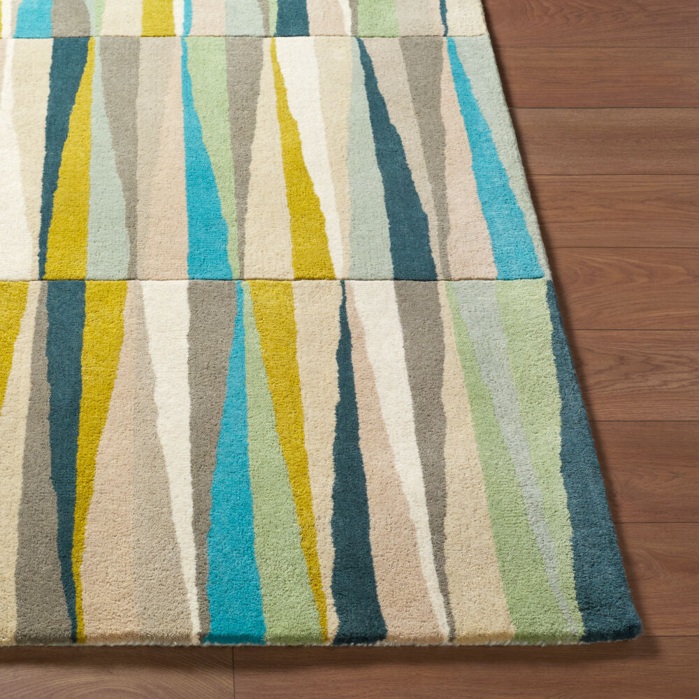 Oasis Beige/Sage Handmade Rug - front