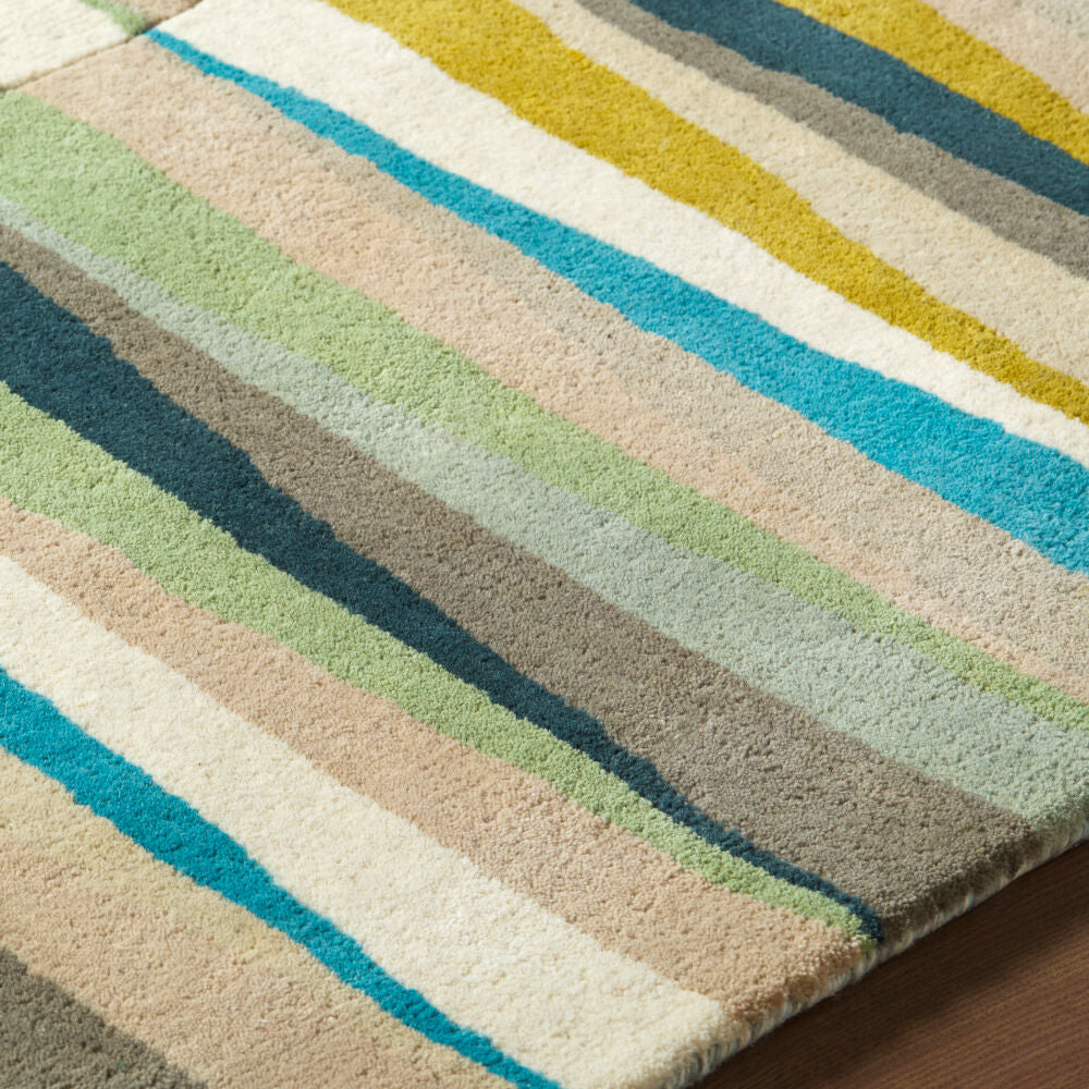 Oasis Beige/Sage Handmade Rug - texture
