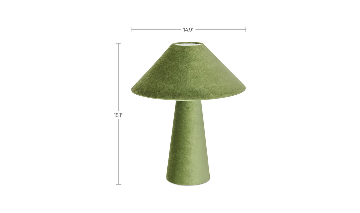 Nori Table Lamp Dark Green Velvet by Moe's Home Collection - view 9
