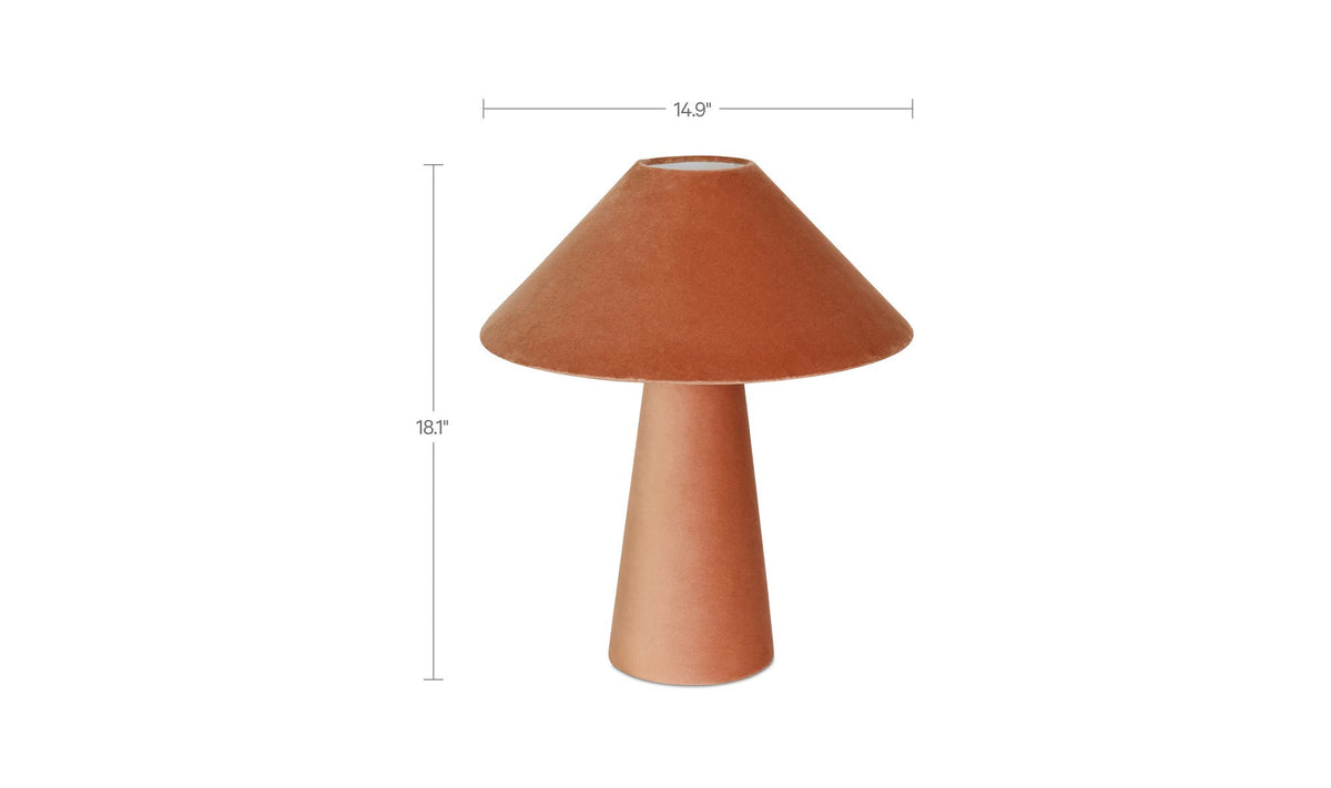 Nori Table Lamp Heritage Pink Velvet by Moe's Home Collection - view 9