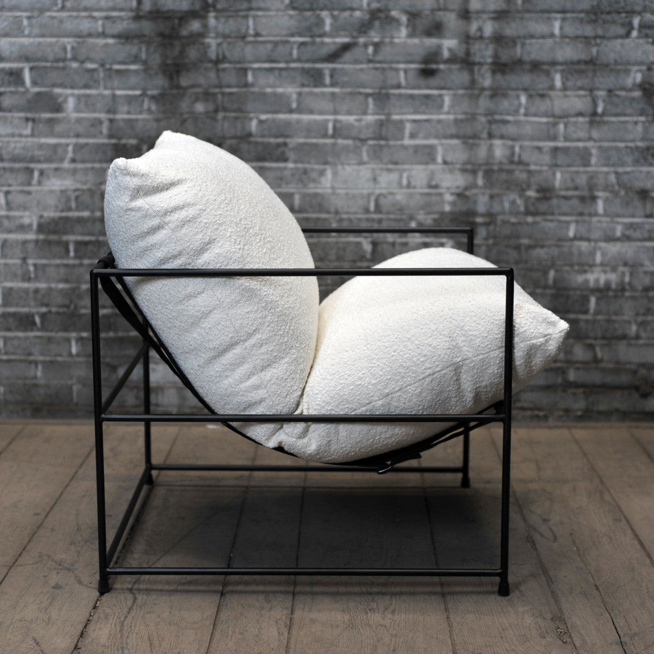 Metro - Trent Accent Chair - White Bouclé Upholstery