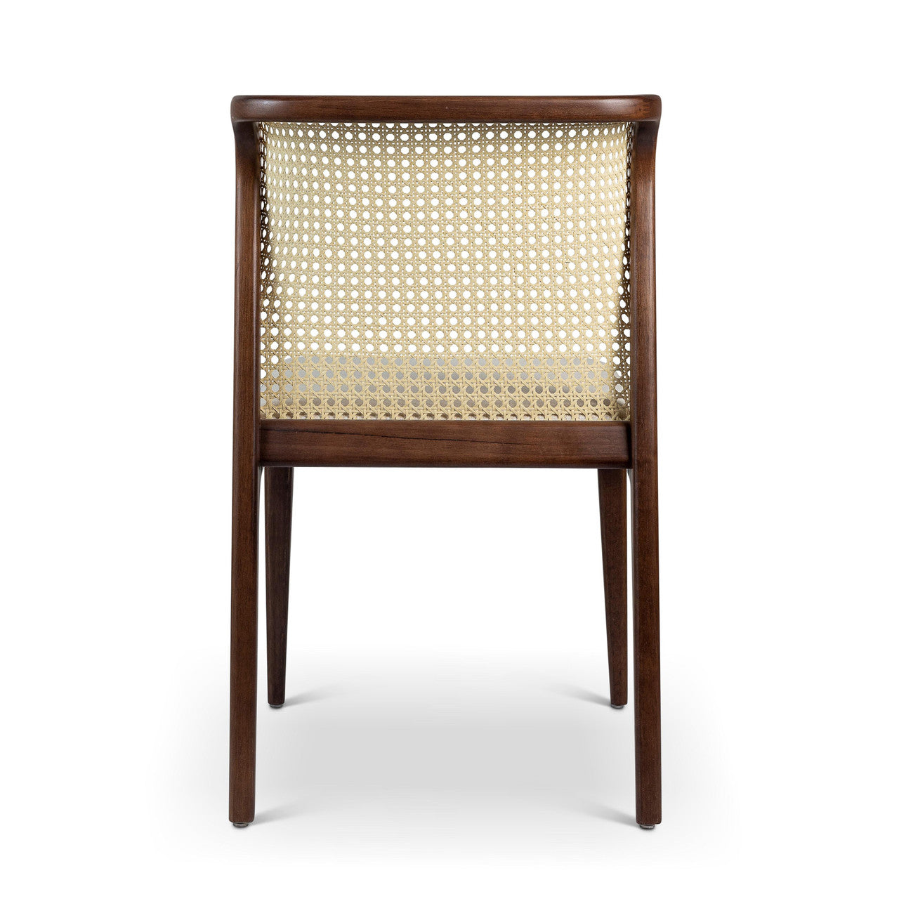 Modern Brazilian - Eloa - Cane Side Chair - Medley Ivory Seat - Nogal Frame - Natural Cane Webbing