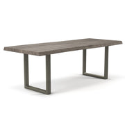 Brooks - Dining Table - U Base - 40" x 92" - Sandblasted Grey Top - Pewter Base