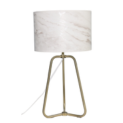 Optima Table Lamp | Antique Brass and Faux Marble Shade