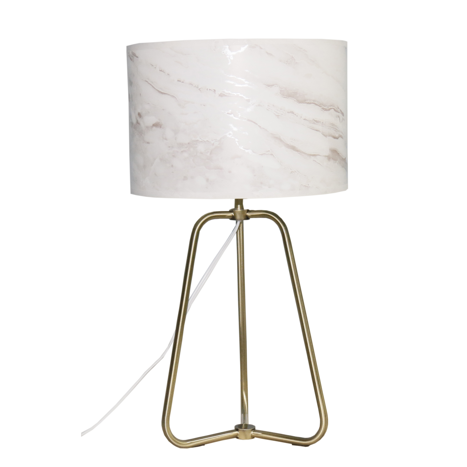 Optima Table Lamp | Antique Brass and Faux Marble Shade