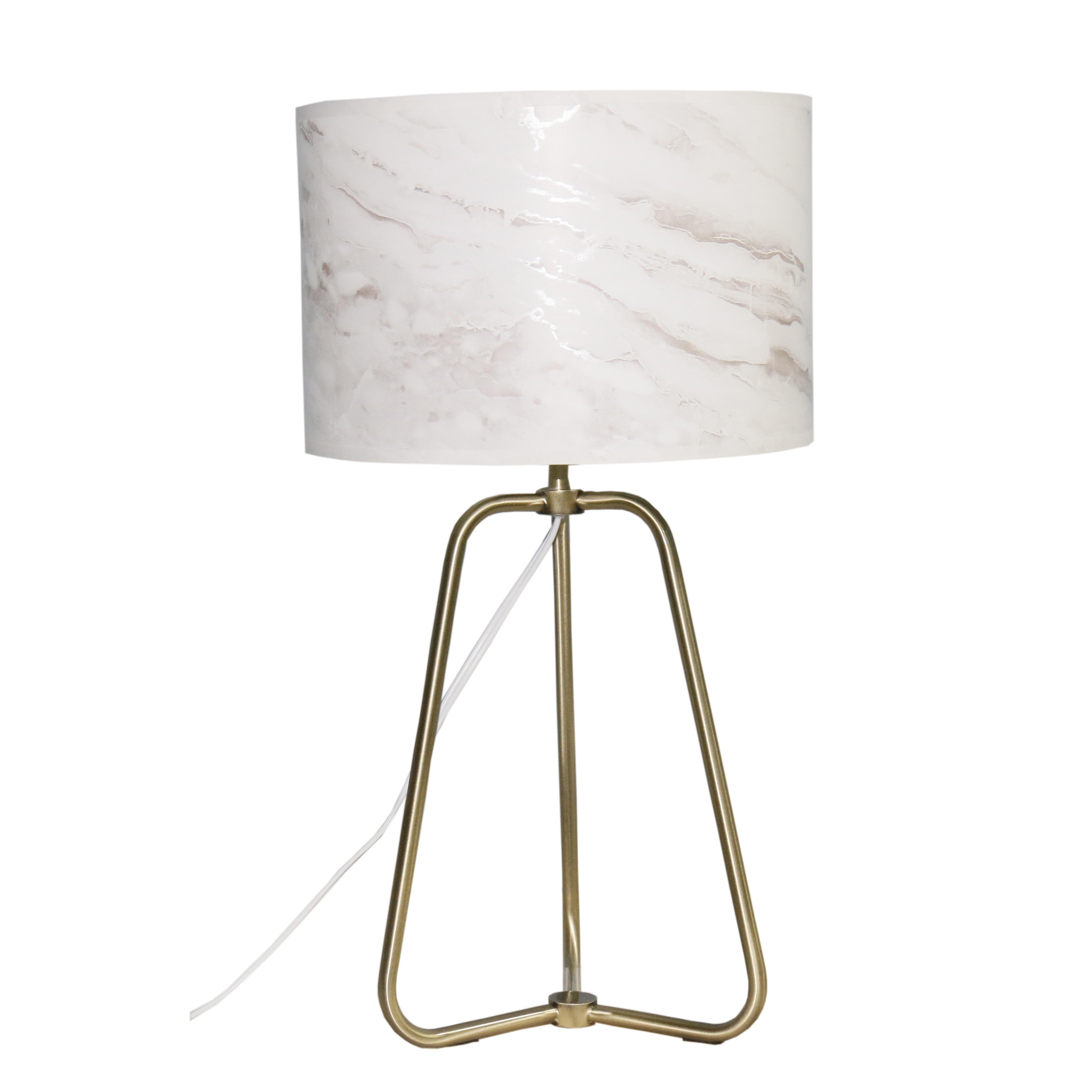 Optima Table Lamp | Antique Brass and Faux Marble Shade