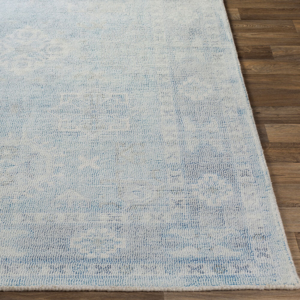 Oregon Blue/White Handmade Rug - front