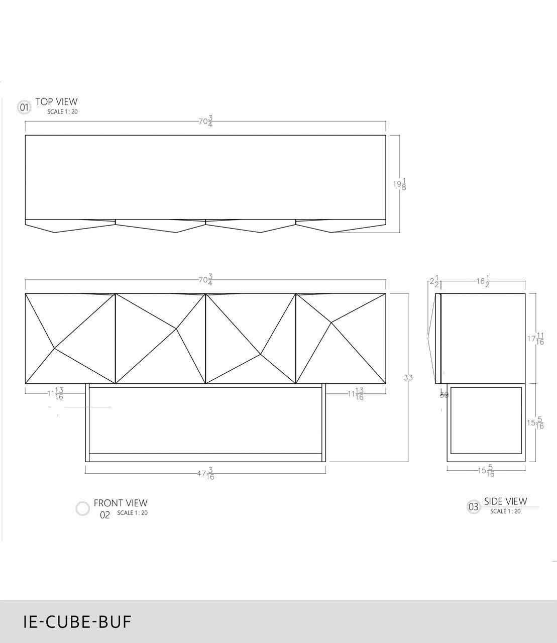 IE Series - Cube Buffet - Walnut