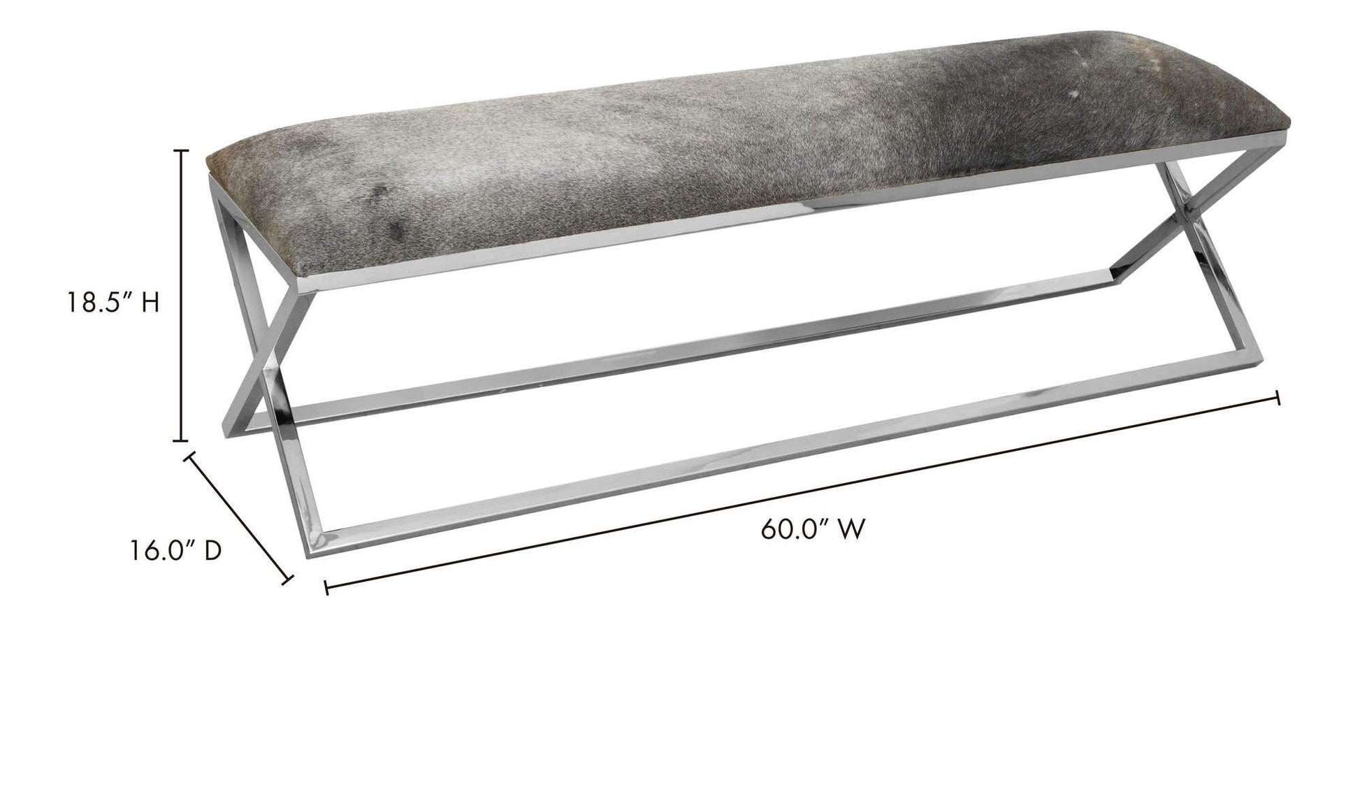 Rossi Bench Grey by Moe's Home Collection - view 11
