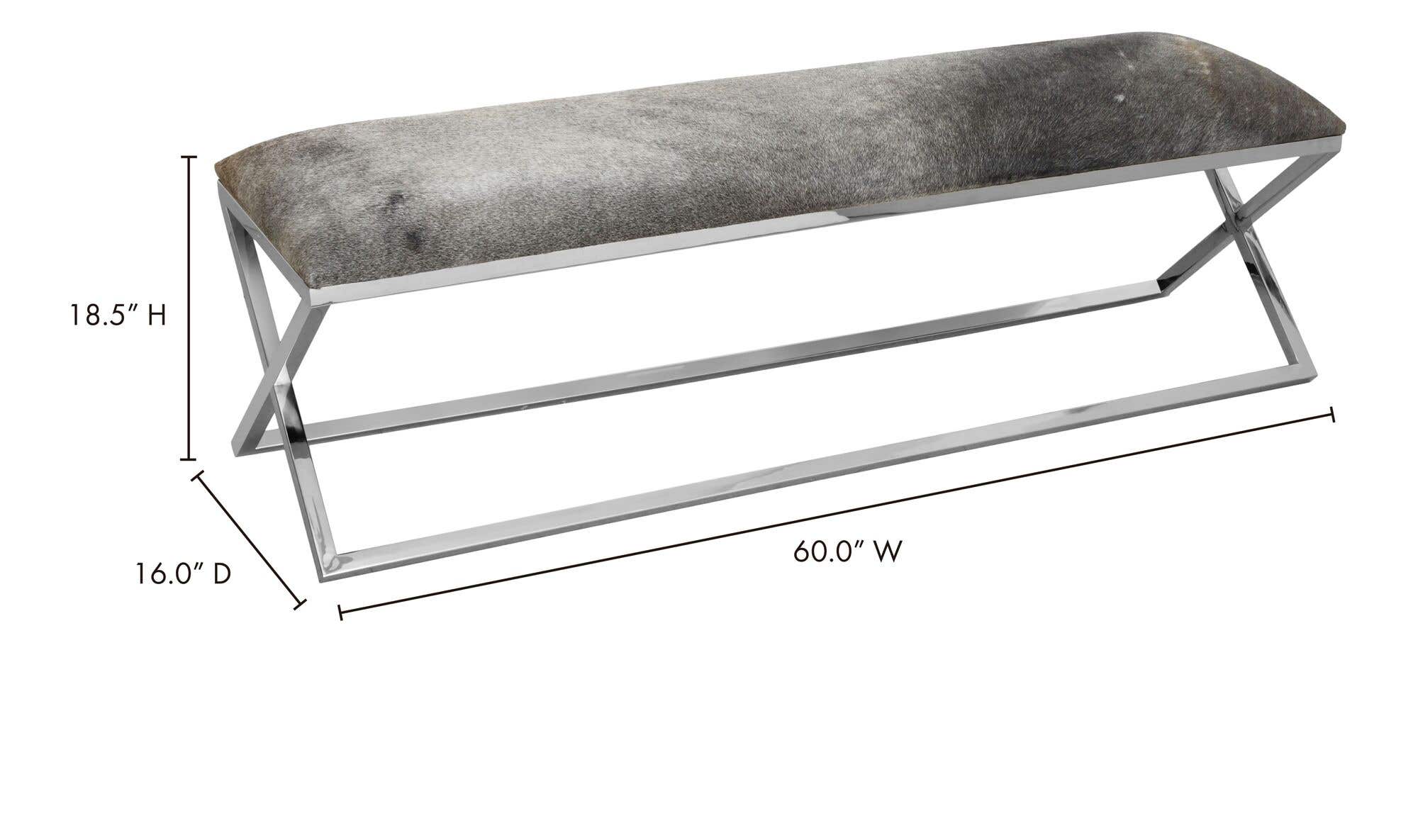 Rossi Bench Grey by Moe's Home Collection - view 11