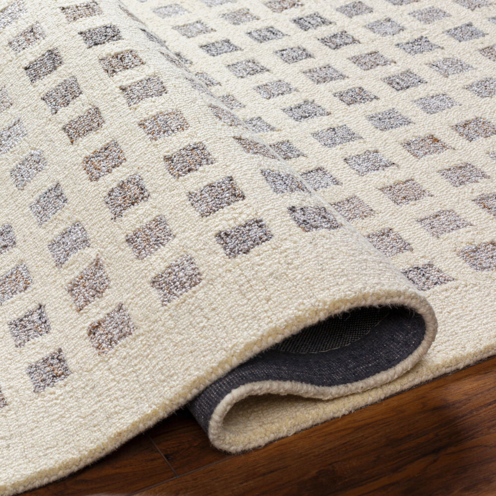 Ottawa Beige/Light Gray Handmade Rug - fold
