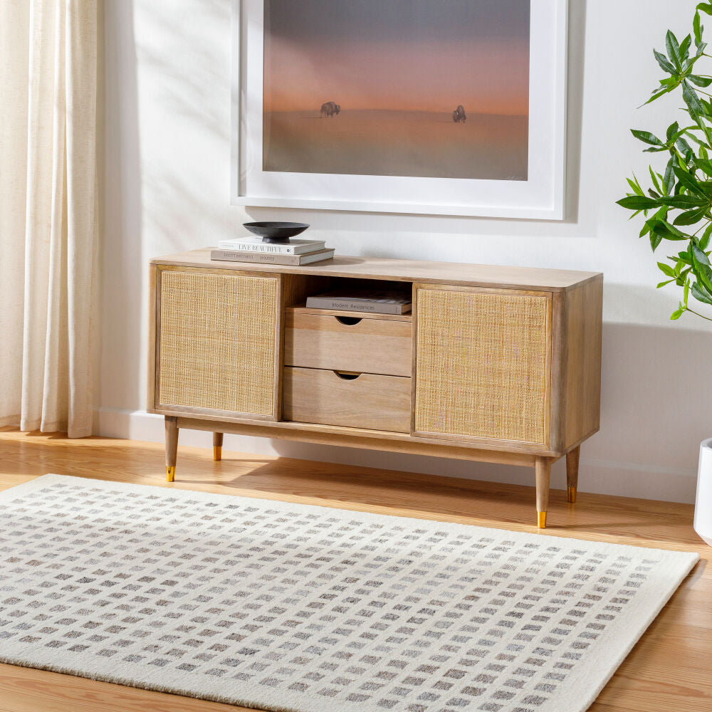 Ottawa Beige/Light Gray Handmade Rug - roomscene