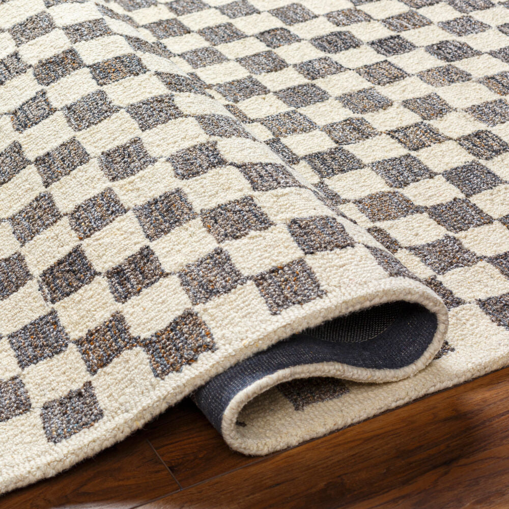 Ottawa Beige/Medium Gray Handmade Rug - fold