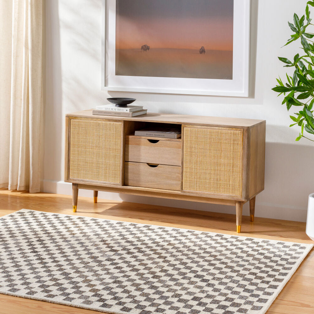 Ottawa Beige/Medium Gray Handmade Rug - roomscene