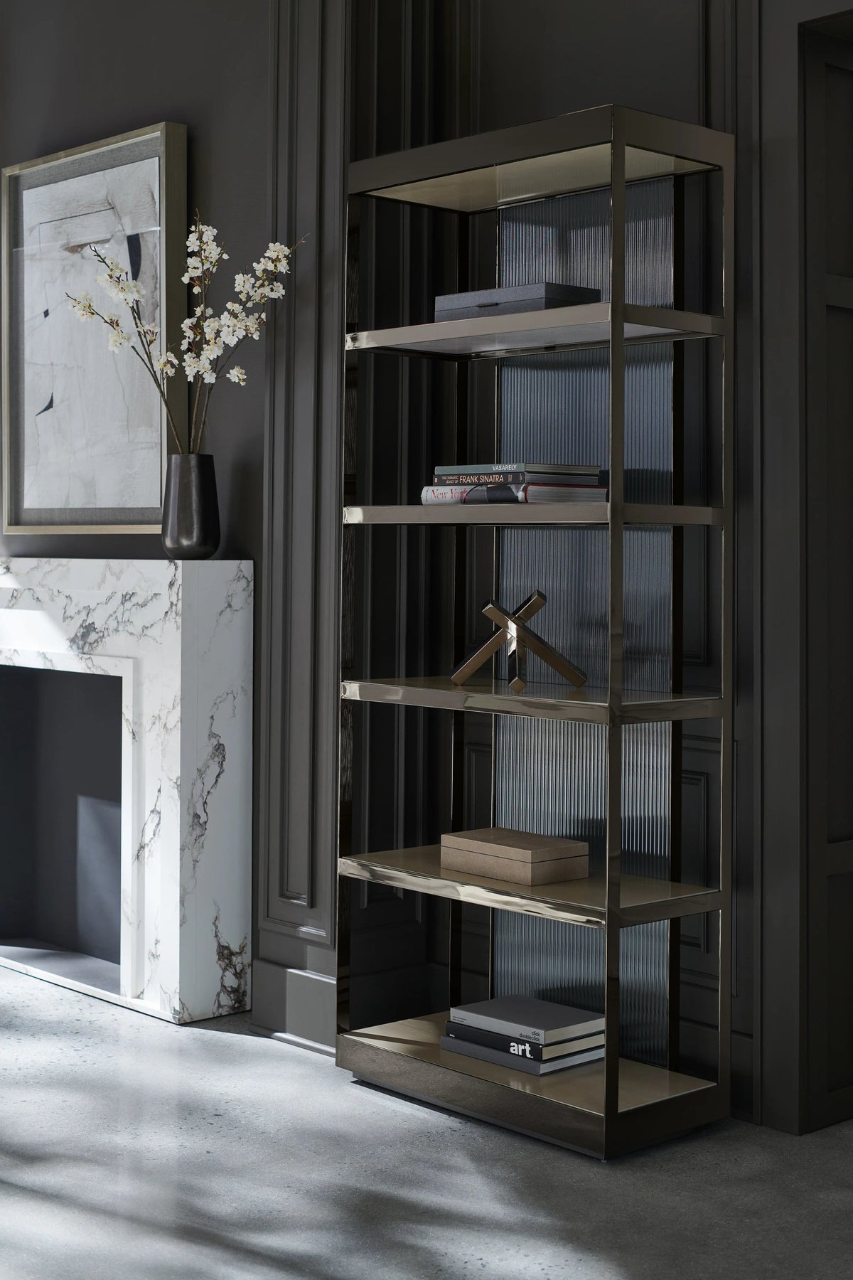 Shelf Life Almost Black Bar Cabinet 34" by Caracole - view 2