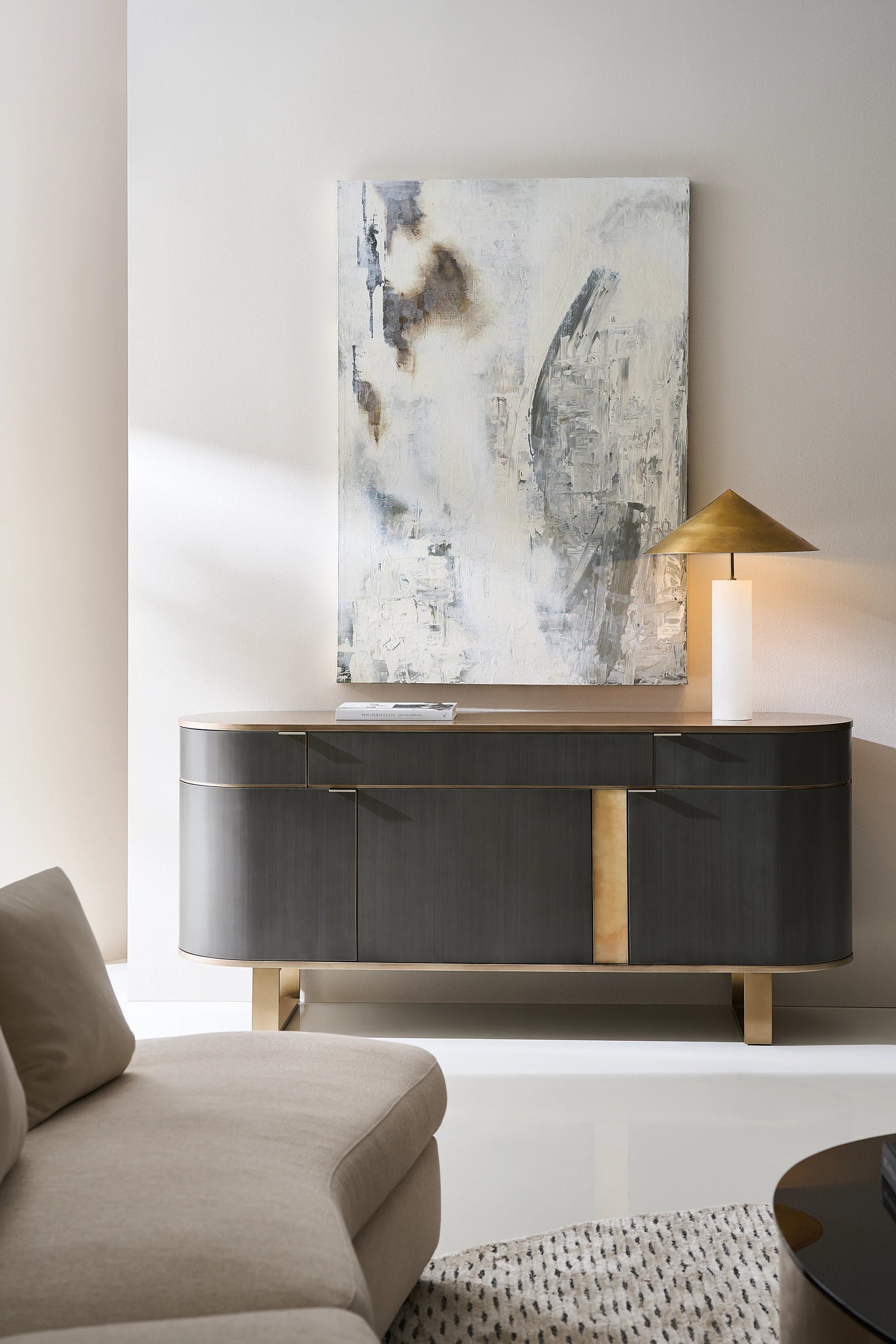 Piet Brushed Gold Sideboard 77" by Caracole - view 2