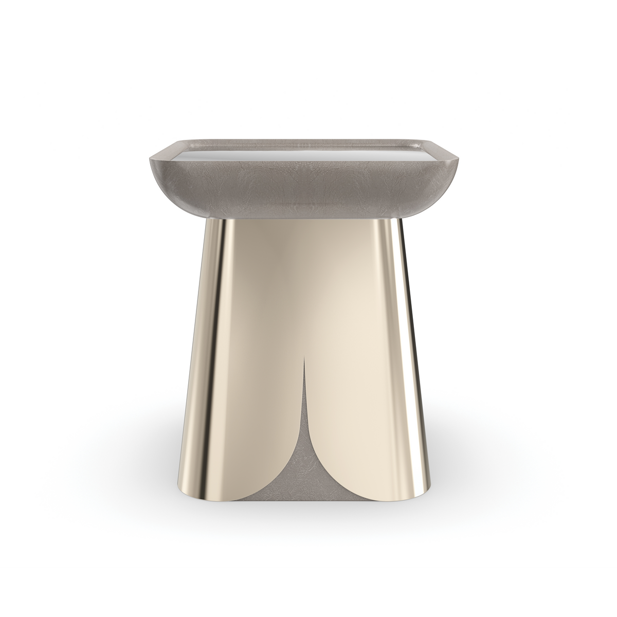 Zenith End Table Charcoal Leaf 22" by Caracole