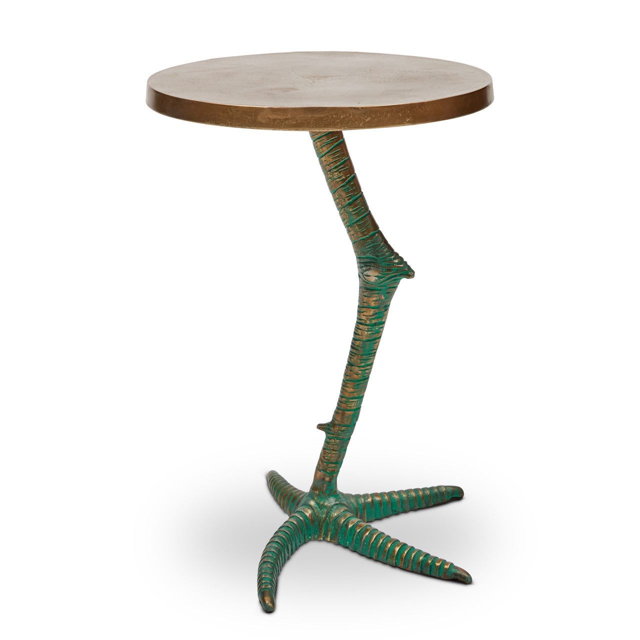 Elements - Pavo End Table - Antique Brass