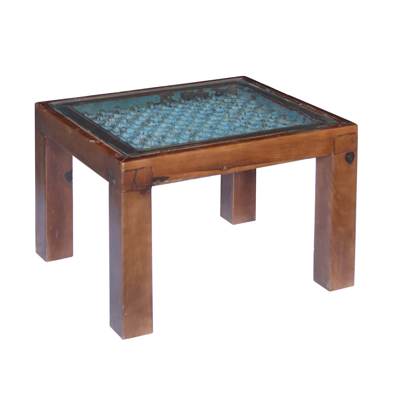 Wooden Glass Coffee Table 24"