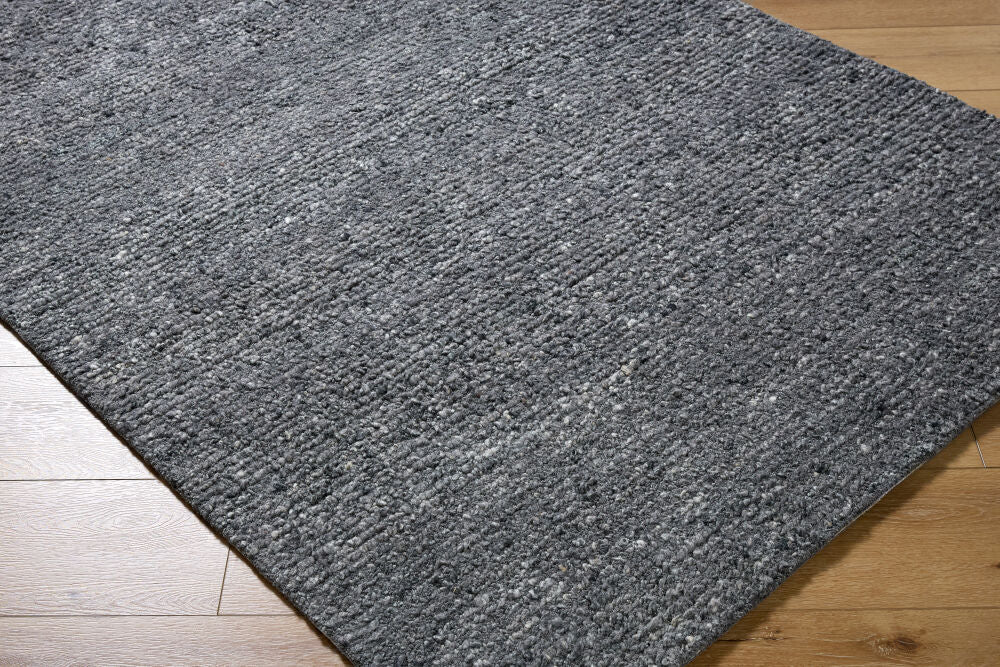 Passion Charcoal/Light Gray Handmade Rug - corner