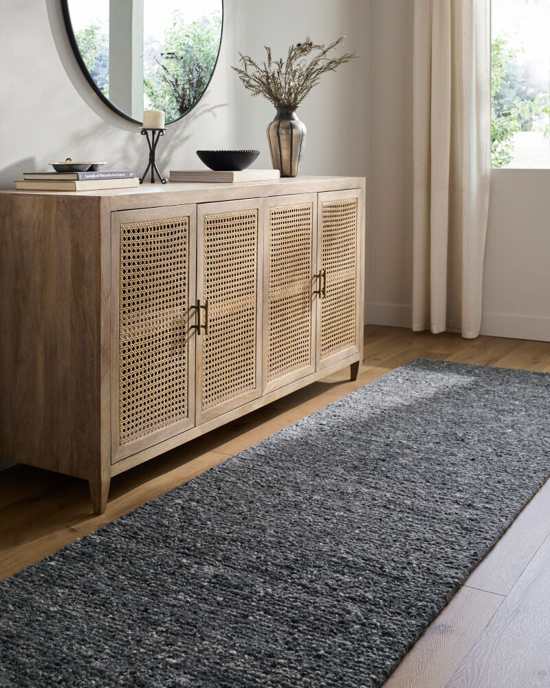 Passion Charcoal/Light Gray Handmade Rug - roomscene