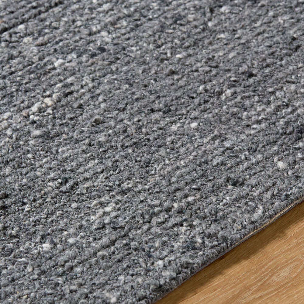 Passion Charcoal/Light Gray Handmade Rug - texture