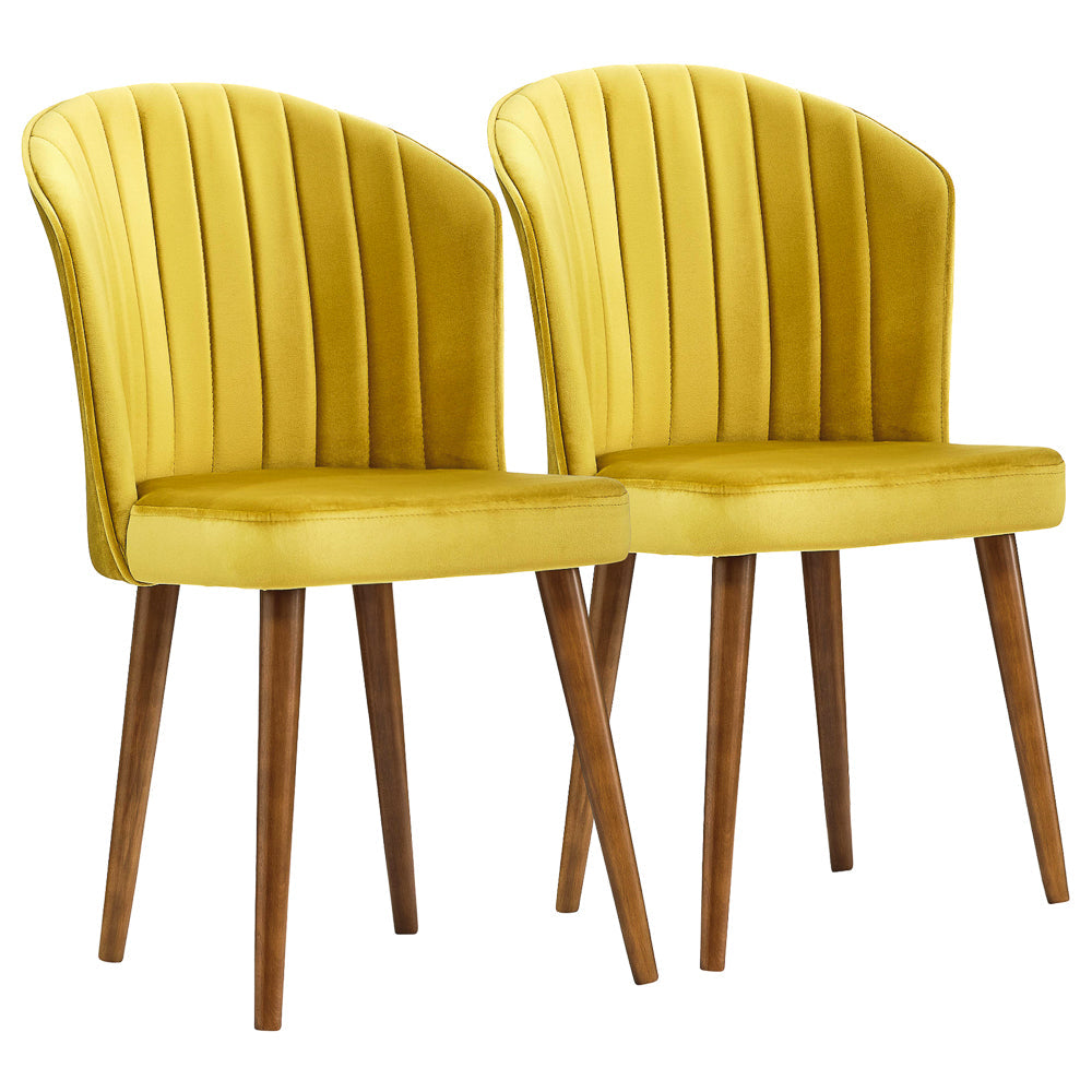 Parsons Gold Velvet Dining Chair - Set of 2