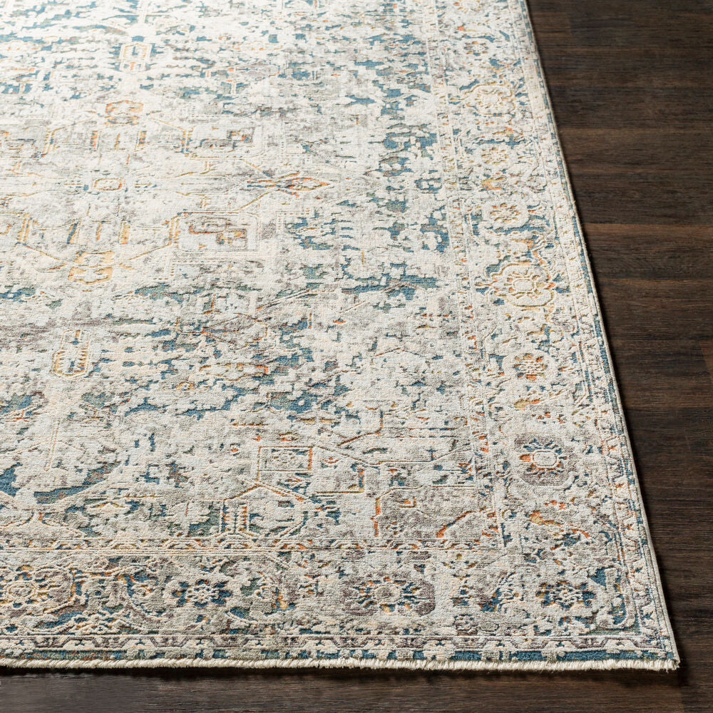 Presidential Blue/Wheat Machine Woven Rug PDT-2300 - front