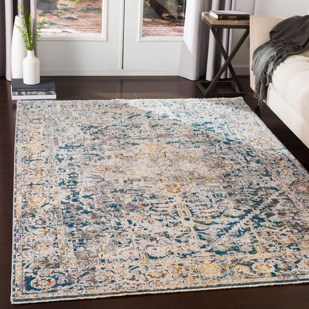 Presidential Blue/Wheat Machine Woven Rug PDT-2300 - roomscene