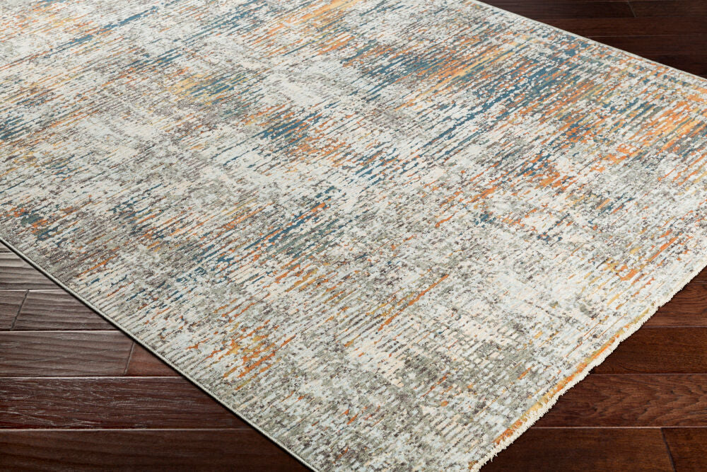 Presidential Blue/Wheat Machine Woven Rug PDT-2305 - corner