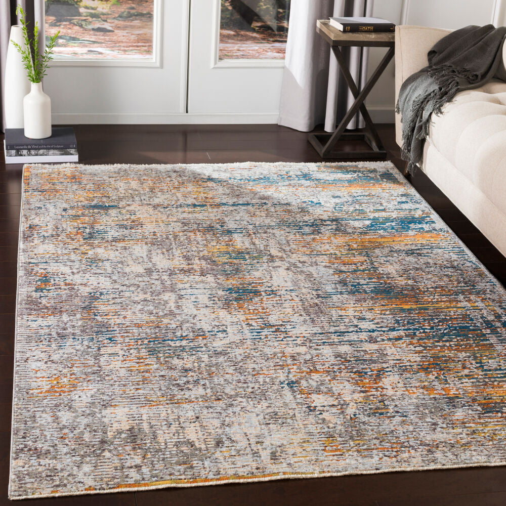 Presidential Blue/Wheat Machine Woven Rug PDT-2305 - roomscene