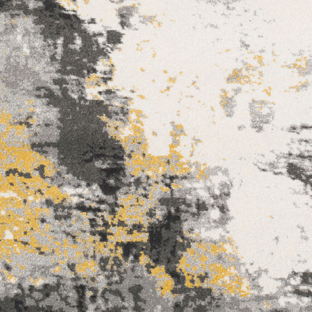 Pepin Black/Mustard Machine Woven Rug - swatch
