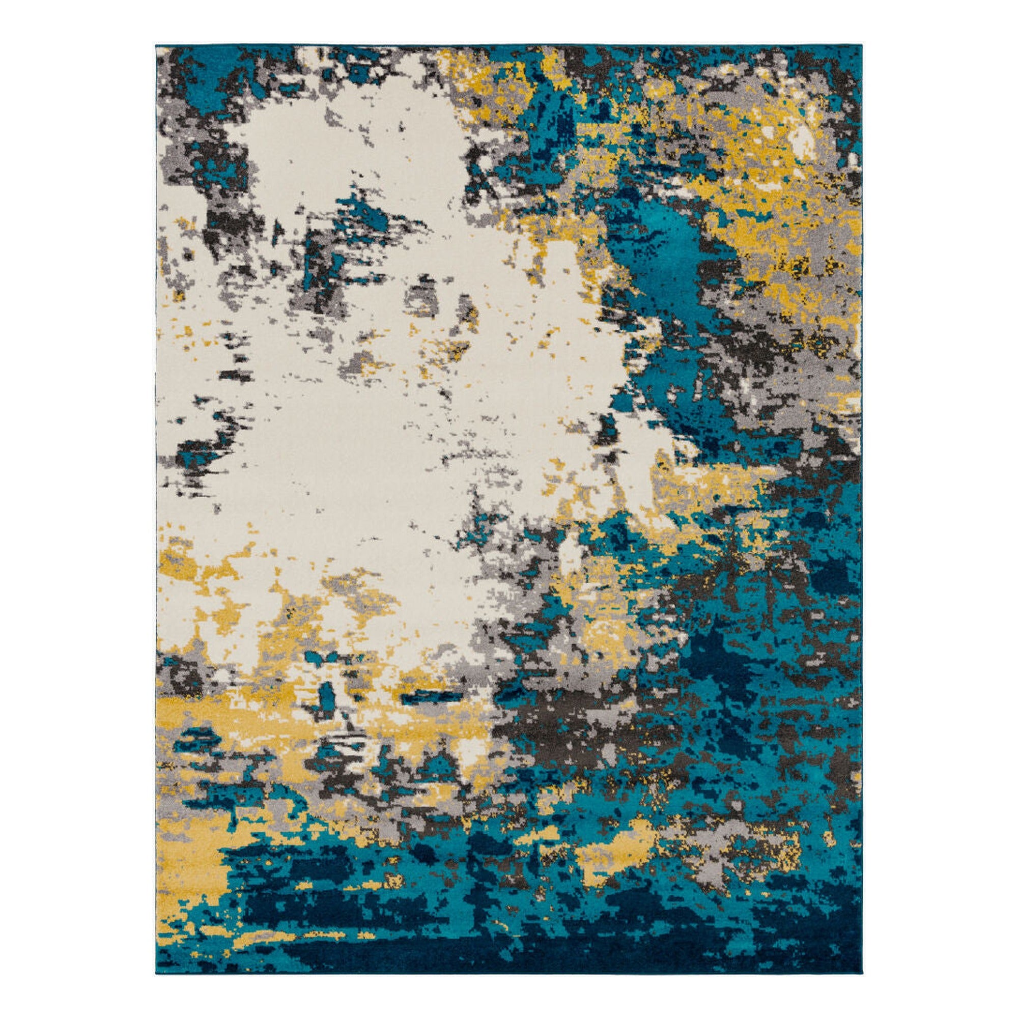 Pepin Charcoal/Mustard Machine Woven Rug - 2' x 2'11"