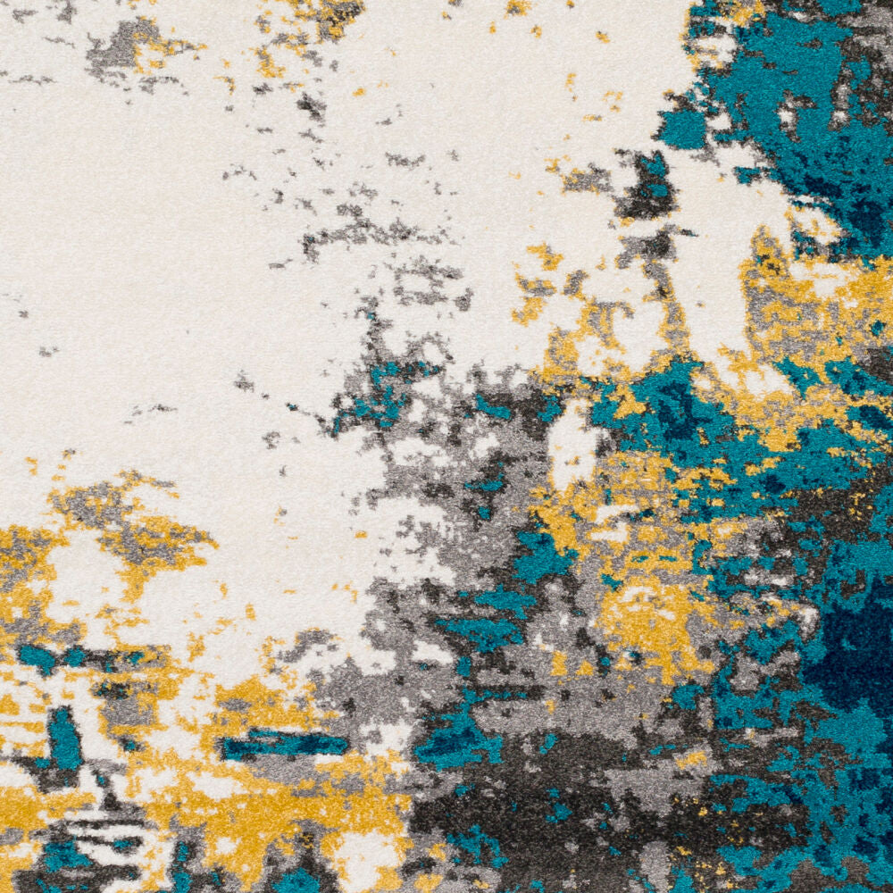 Pepin Charcoal/Mustard Machine Woven Rug - swatch