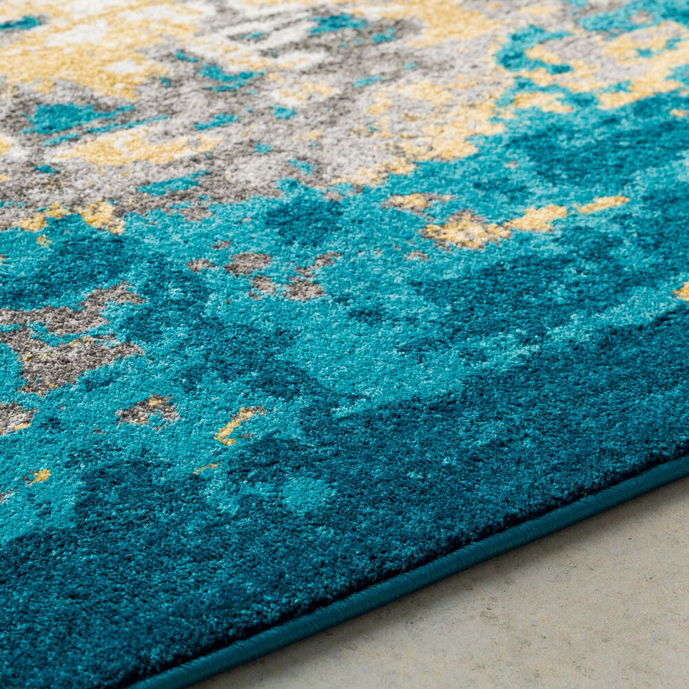 Pepin Charcoal/Mustard Machine Woven Rug - texture