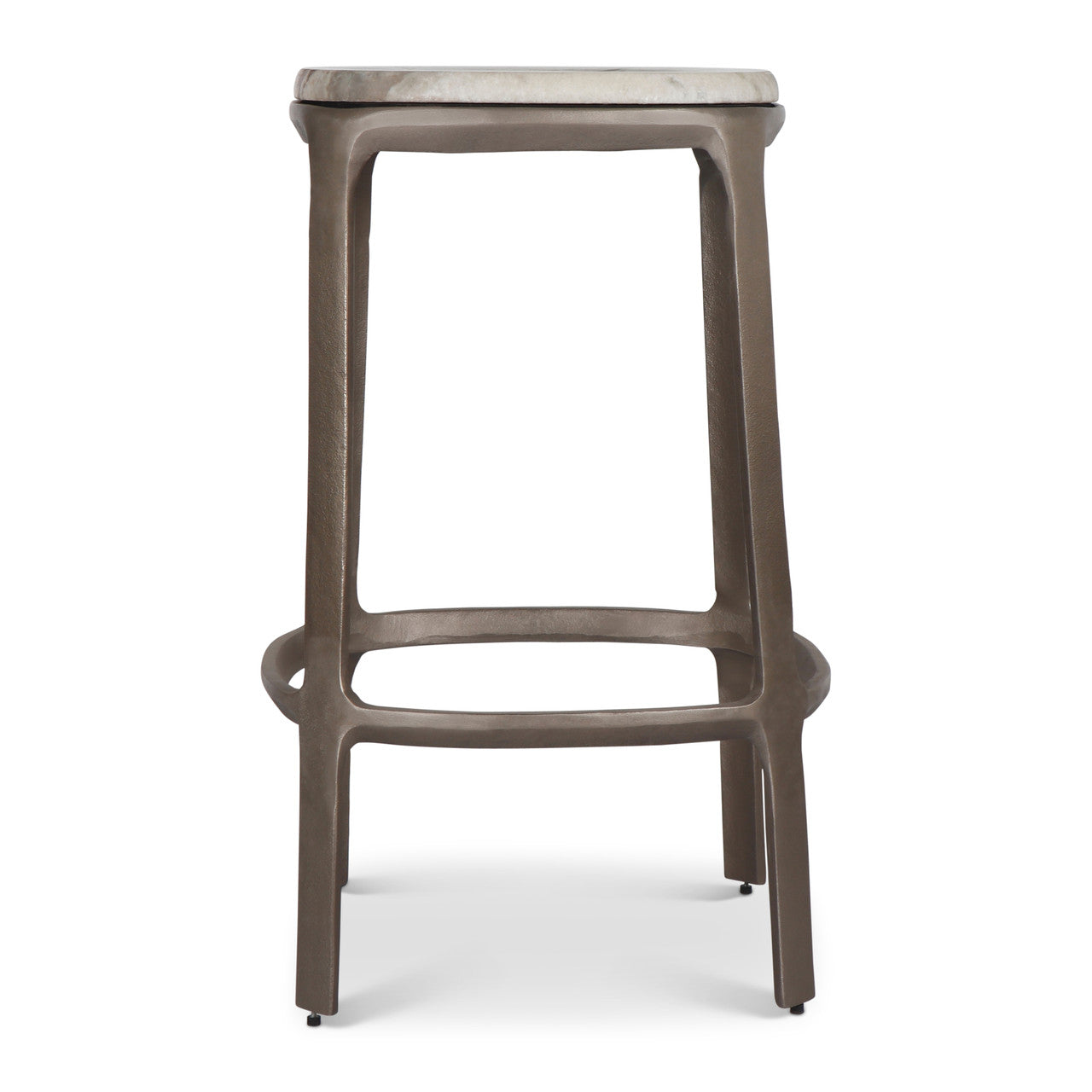 Marbelle - Alfie Marble Counter Stool - Toronto Sand/Antique Nickel Finish