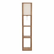 Pinnacle Shelf Floor Lamp | Natural Wood with Long Shade | Ashcroft Imports Furniture