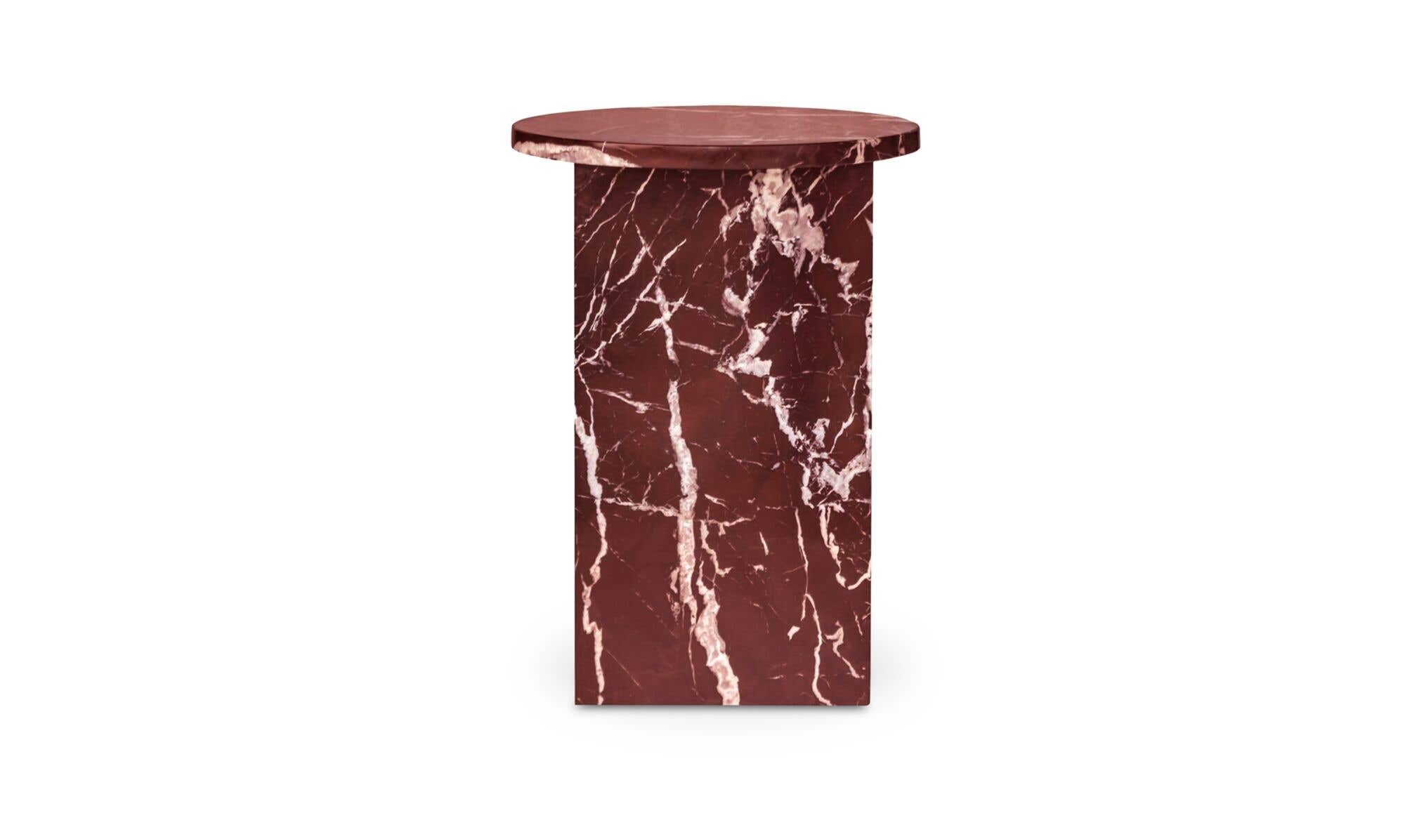 Grace Accent Table Rosso Levante Marble by Moe's Home Collection - view 11