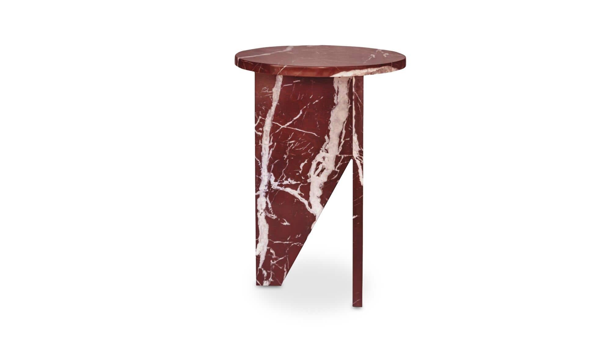 Grace Accent Table Rosso Levante Marble by Moe's Home Collection - view 9